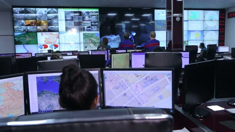 911 Emergency and Control Center  Stock Footage
