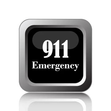 911 Emergency icon. Internet button on white background.. Stock Illustration