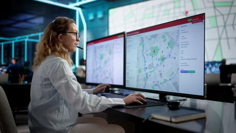 911 Emergency Services: Dispatching Ambulance; Fire; Police Stock Footage 330585318