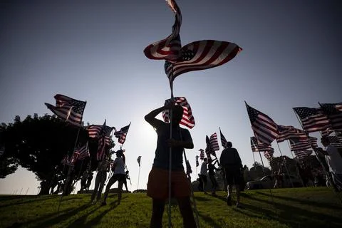 9/11 faces of mourning over 25 years, Malibu, USA - 08 Sep 2021 Stock Photos