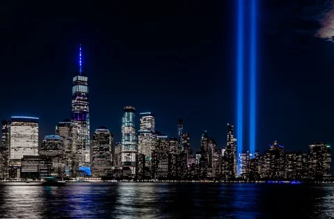 9/11 memorial Lights Vídeos de archivo 117001457