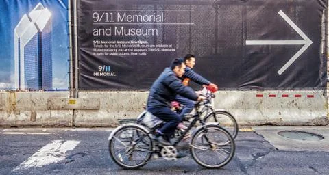9/11 Memorial To The Right Stock Photos