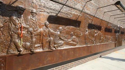 9/11 Memorial Wall Stock Footage 33749988