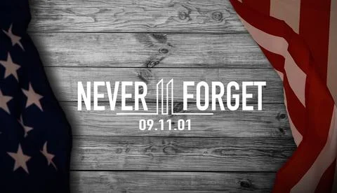 9.11 Patriot Day illustration background. We Will Never Forget September 11 Stock Illustration