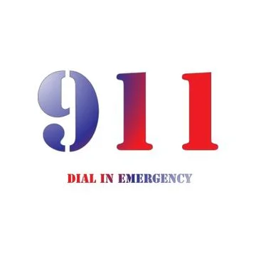 911 red and blue Stock Illustration
