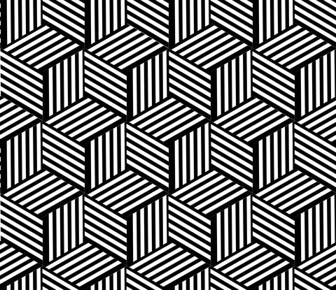 911 Seamless pattern with black and white segments cube Illustrazione stock