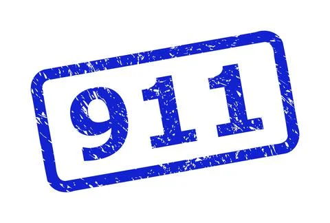 911 Watermark with Corroded Texture and Rounded Rectangle Frame Stock Illustration