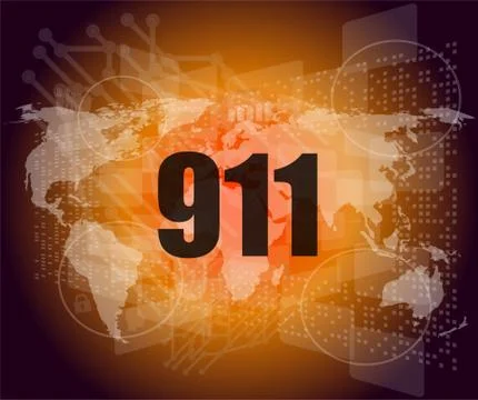 911 words on digital touch screen interface Stock Illustration