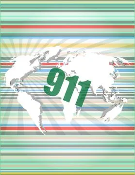 911 words on digital touch screen interface Stock Illustration