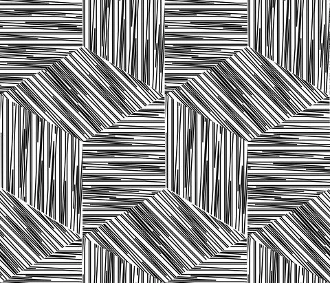 912 Seamless pattern with black lines cube Illustrazione stock
