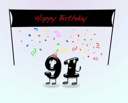 91th birthday party. Stock Illustration