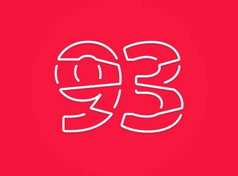 92 number. Modern trendy, creative style design. For logo, brand label, desig Stock Illustration