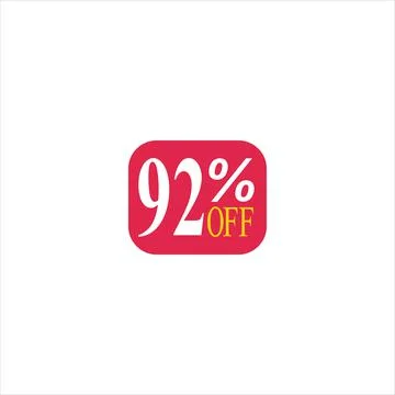 92 offer tag discount vector icon stamp on a white background Stockillustratie