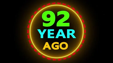 92 year ago countdown motion graphic Vidéo 330760597