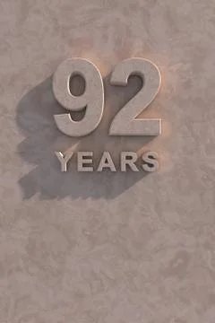 92 years 3d text Stock Illustration