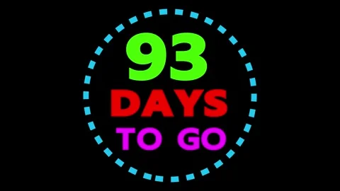 93 days to go motion text with circle Vidéo 330441614