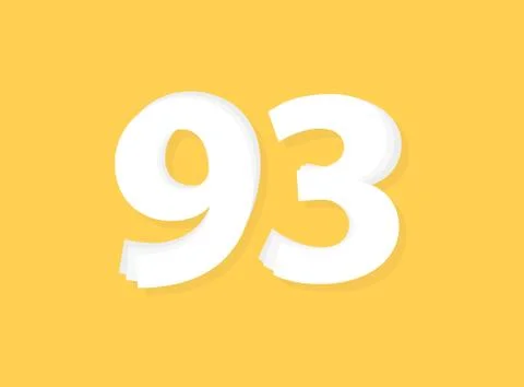 93 Number vector, modern layers design font. Eps10 illustration             , Illustrazione stock