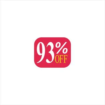 93 offer tag discount vector icon stamp on a white background 스톡 일러스트