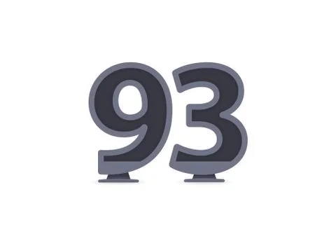 93 vector number design. For logo, brand label, design elements, corporate id Stock Illustration