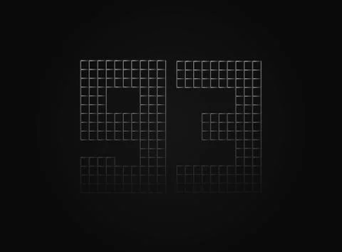 93 vector number made of metal chain link fence. For logo, brand label, desig Stock Illustration