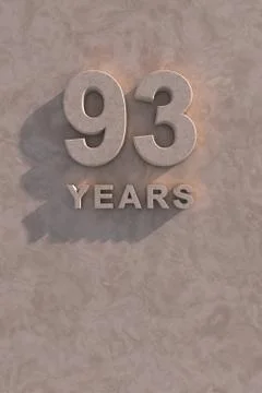 93 years 3d text Stock Illustration