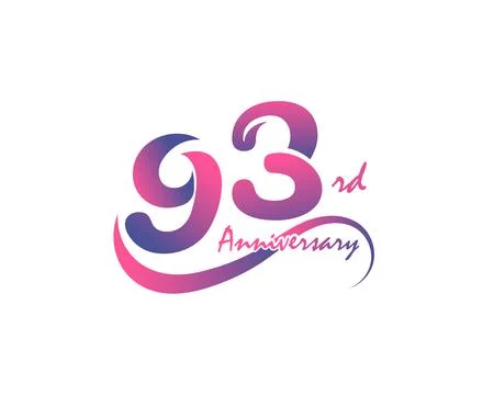 93th anniversary logo design, vector illustration Stock Illustration