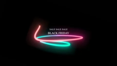 94 Animation Text Neon Light Effect Black Friday v2 库存影片 137516479