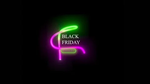 94 Animation Text Neon Light Effect Black Friday v4 库存影片 137516619