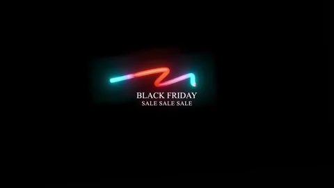 94 Animation Text Neon Light Effect Black Friday v8 Stockbeeldmateriaal 137516674