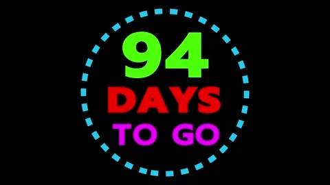 94 days to go timer on black background 库存影片 330441561