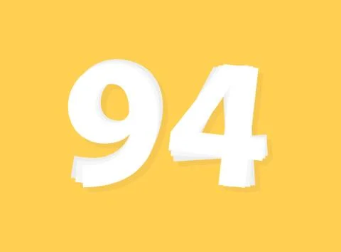 94 Number vector, modern layers design font. Eps10 illustration             , Stock Illustration