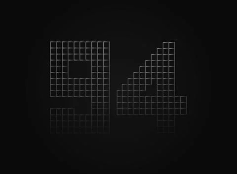 94 vector number made of metal chain link fence. For logo, brand label, desig Stock Illustration