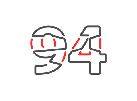 94 vector number. Modern trendy, creative style line design. For logo, brand  Illustrazione stock
