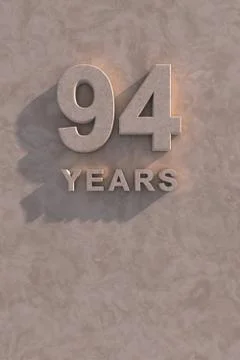 94 years 3d text Stock Illustration