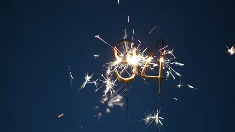 94 years celebration festive background made with Bengal fires Vidéo 323965635