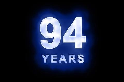 94 years text with blue glow Stock Illustration