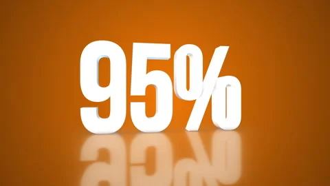 95% 3D Text spinning on an orange background. 360 Looped video. 4K 動画素材 276685866