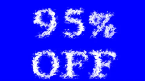 95% Off cloud text effect blue isolated background Stock Footage 139606861