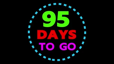 95 days to go countdown promotional video Stockbeeldmateriaal 330441559