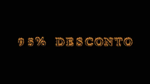 95% desconto fire text effect black background Stock Footage 136566121