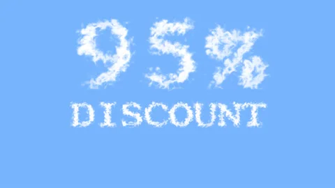 95% discount cloud text effect sky isolated background Stock Footage 139640613