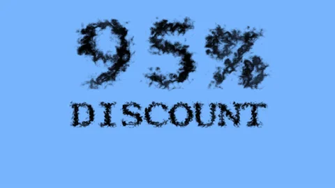 95% discount smoke text effect sky isolated background Stock Footage 139628765