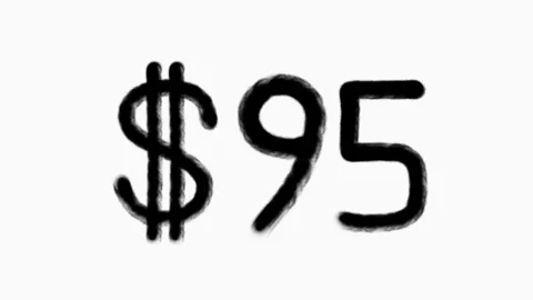 95 Dollar Hand Drawn Animation For Finance Currency Money Business Concept Stock Footage 307344713