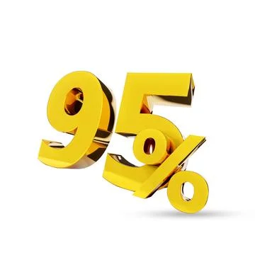 95% Golden symbol , 3D render Stock Illustration