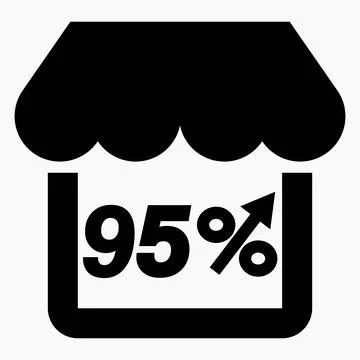 95% increase in store sales. Stock Illustration