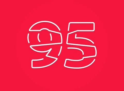 95 number. Modern trendy, creative style design. For logo, brand label, desig Stock Illustration