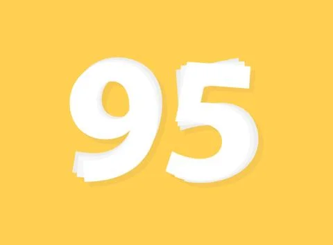 95 Number vector, modern layers design font. Eps10 illustration             , 스톡 일러스트