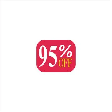 95 offer tag discount vector icon stamp on a white background Stock Illustration