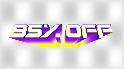 95 Percent OFF 3D Text Animation Transparent Alpha Stock Footage 272843170