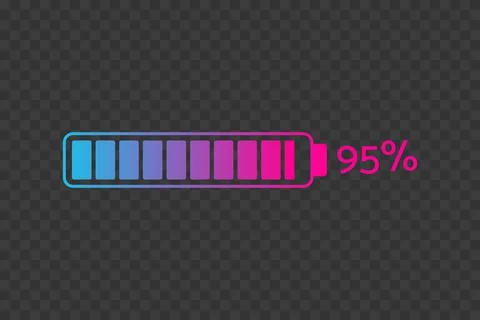 95 percent chart. Vector percentage infographics on transparent background Stock Illustration